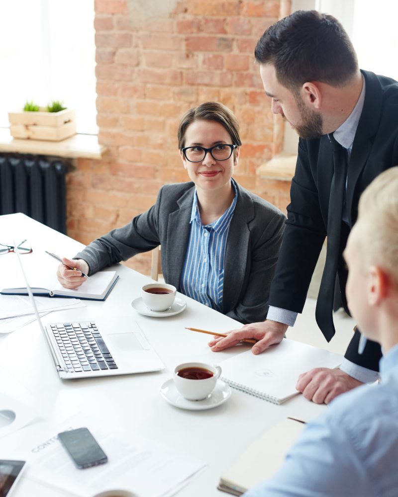 Business team brainstorming at start-up meeting